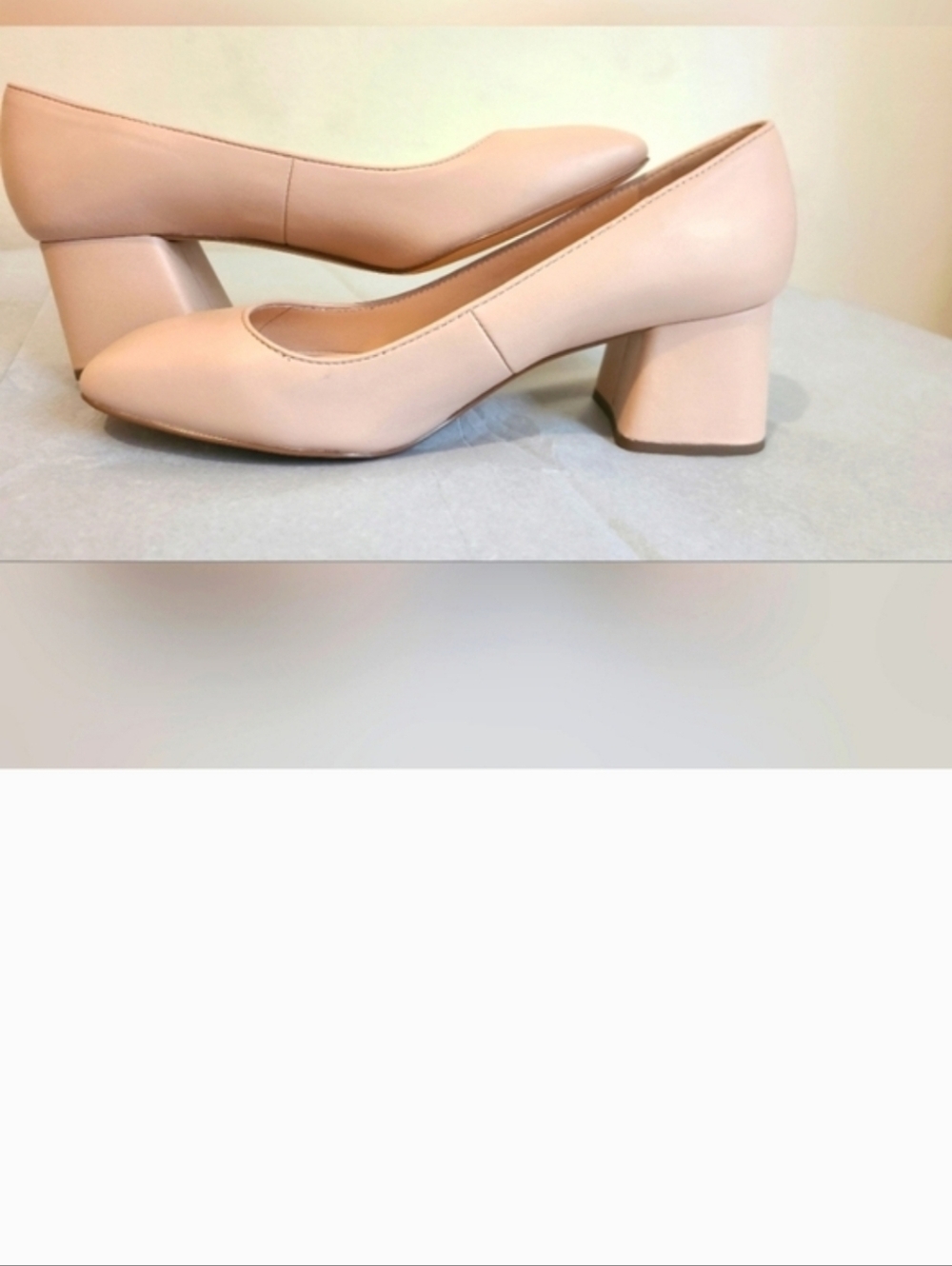 J. Crew Nude Blush Leather Block Heel Pumps - Picture 10 of 15